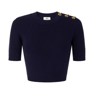 Elisabetta Franchi Dames, Truien, Blauw, Maat: M Viscose