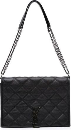 Saint Laurent Pre-owned Shoulder Bags, female, Black, Size: ONE SIZE Pre-owned Quilted Leather Shoulder Bag