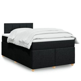 vidaXL Cama Box Spring Con Colch&oacute;n Tela Negro 120x200 Cm Vidaxl
