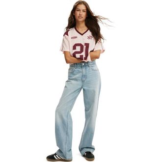 Cotton On V Neck Regular Cropped Graphic Tee in Studio 21 Cherry Blossom at Nordstrom, Size Xx-Small