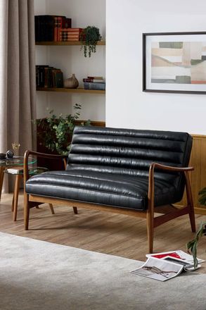 Julian Bowen Marshall Upholstered 2 Seater Sofa in Black