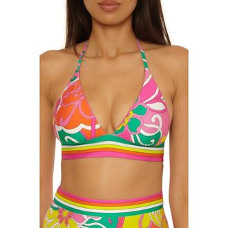 Trina Turk Elara Banded Reversible Bikini Top in Multi at Nordstrom, Size 14