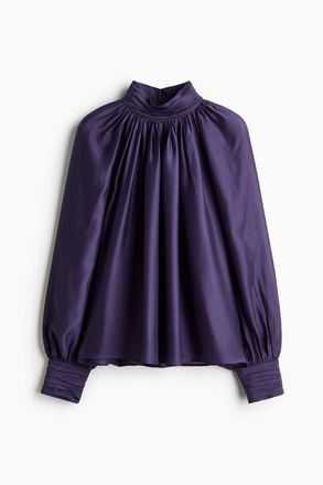 H&M Drapierte Bluse - Dunkellila