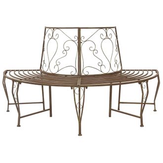 vidaXL Banco De &Aacute;rbol 4-n&uacute;mero De Plazas 160 X 80 X 89 Cm Acero Vidaxl