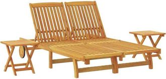 vidaXL Sun Lounger Reclining Brown Solid Acacia Wood vidaXL