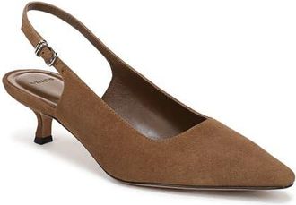 Vince Sabra Slingback Kitten Heel Pump in Elmwood Suede at Nordstrom, Size 9.5