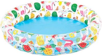 Trade Shop Trade Shop - Piscina Gonfiabile Frutti Estivi Multicolore 2 Anelli Rotonda 122 X 25 Cm 59421