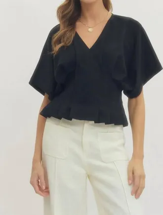 Entro Tracy Tailored Top In Black