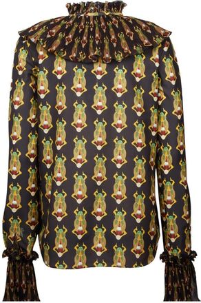 La DoubleJ Nefertiti Zijden Blouse - Dames - Blouses - Veelkleurig - XL - Katoen - Overhemden
