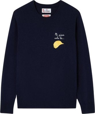 MC2 Saint Barth Heron Crewneck Sweater - Heren - Truien - Blauw - Maat: XL Wol