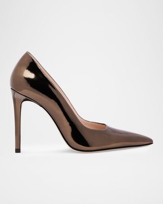 Stuart Weitzman 100mm Stuart Power Patent Leather Pumps