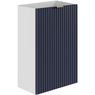 Vente-Unique Vente-unique - Armadietto lavamani con strisce Vano bianco anta reversibile Blu H60 x L40 x P22 - vahira