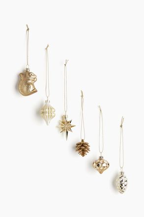 H&M 6er-Pack Weihnachtsschmuck - Gold