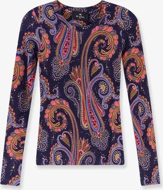 Etro T-shirt Paisley in viscosa e lana - ETRO - gender_Woman