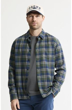 J.A.C.H.S. Manor Stretch Flannel Button-Down Shirt in Green at Nordstrom, Size Xx-Large