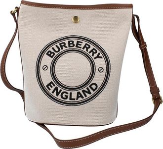 Burberry Womens Medium Canvas Bucket Bag - Wheat - Natural - One Size