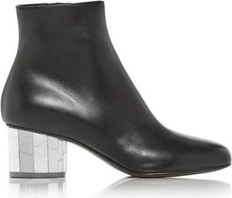 Ferragamo Black Florrie 55 Block Heel Ankle Boots, Size 10.5 C