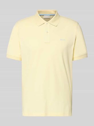 GANT Regular Fit Poloshirt mit Logo-Stitching in Hellgelb, Gr&ouml;&szlig;e XXXL