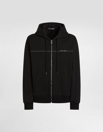 Dolce & Gabbana Cotton Hooded Sweatshirt - Man Collection Black 44