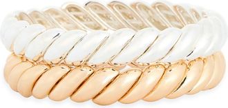 Leith Set of 2 Stretch Bracelets in Gold- Silver at Nordstrom Rack