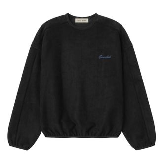 Fear of God Suede Fleece Signature Modern Sweatshirt W/ Piping Black RW01442-0152