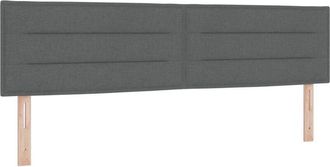 vidaXL vidaXL LED Headboard Lines Design Dark Grey 90 cm Fabric