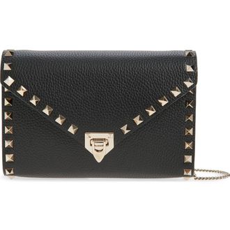 Valentino Garavani Mini Rockstud Leather Shoulder Bag in Black at Nordstrom