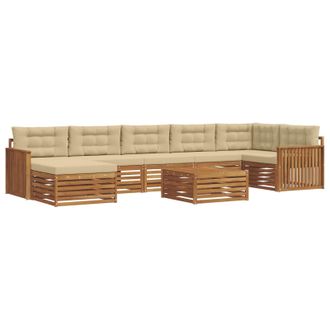 vidaXL Conjunto De Sof&aacute;s De Exterior 8 Uds. Natural Y Beige Vidaxl
