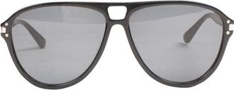 Amiri Unisex Aviator Logo Sunglasses In Black Silver