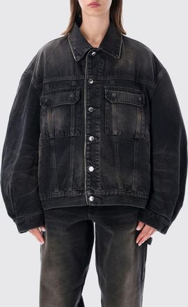 Haikure Giacca di jeans oversize in denim di cotone con spalle cadute