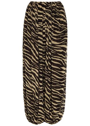 Ronny Kobo Renier Zebra-print Georgette Balloon Trousers - Multicoloured - S (UK8-10 / S)