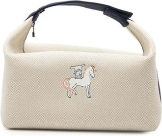 Herm&egrave;s Pre-owned Handbags, female, Beige, Size: ONE SIZE Pre-owned Canvas Pouches