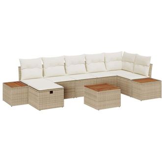 vidaXL Vidaxl - Conjunto De Sof&aacute; De Jard&iacute;n 8 Pcs Beige 55 X 62 X 69 Cm