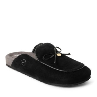 Dearfoams Womens Falan Genuine Suede Scuff Slippers