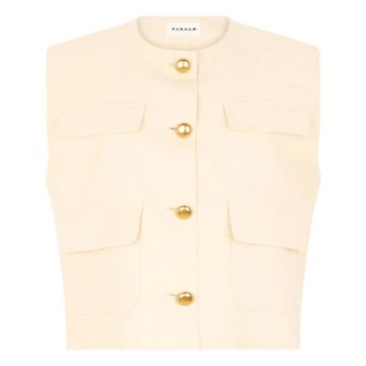 P.A.R.O.S.H. Vests, female, Beige, Size: S Viscose-Linen Vest