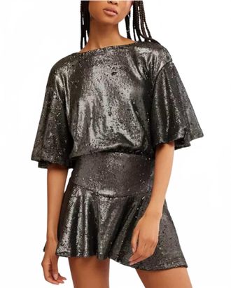 Free People Sequin Manuka Mini Dress In Grey