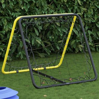 vidaXL Red De Rebote De F&uacute;tbol De Doble Cara Ajustable Amarillo Y Negro