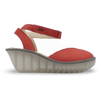 FLY London YAID552FLY Cupido Leather Womens Heels Sandals - Devil Red - Size:UK 5