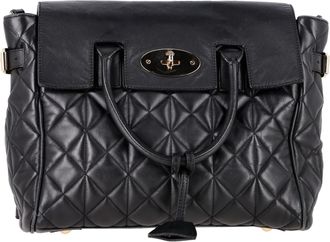 Mulberry Medium Cara Delevingne Quilted Convertible Backpack in Black Leather