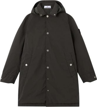 Stone Island Parka Longue - Heren - Regenjassen - Grijs - M - Leer - Jassen