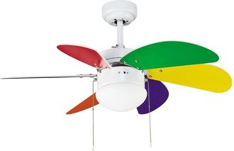 Wonderlamp Ventilador de techo pequeño multicolor con luz