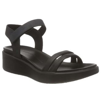 Ecco Ecco Flowt Wedge LX Leather Womens Sandals - UK 6.5-7 - US 9-9.5 Women - EU 40 - Black - Size:UK 6.5-7