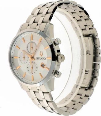 Bulova Sutton Chrono Roestvrijstalen Horloge - Dames - Horloges - Grijs - ONE Size - Accessoires
