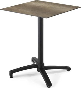 Oviala Mesa de patio abatible de 70 cm en laminado roble ahumado