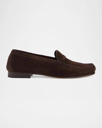 Malone Souliers Knightsbridge Suede Penny Loafers