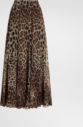 Dolce & Gabbana Leo-print Chiffon Skirt - Woman Skirts Animal Print 36