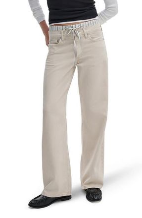 Rag & Bone Featherweight Saige Boxer Relaxed Straight Leg Jeans in Sand Stripe at Nordstrom, Size 28