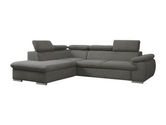 VENTE-UNIQUE.COM Sof&aacute; rinconera tela gris antracita