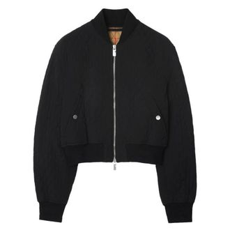 Burberry Cropped Quilted Bomber Jacket, Size X-Small