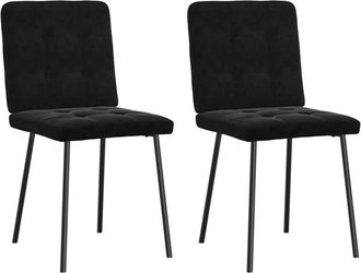 vidaXL Sillas De Comedor 2 Unidades Terciopelo Negro Vidaxl